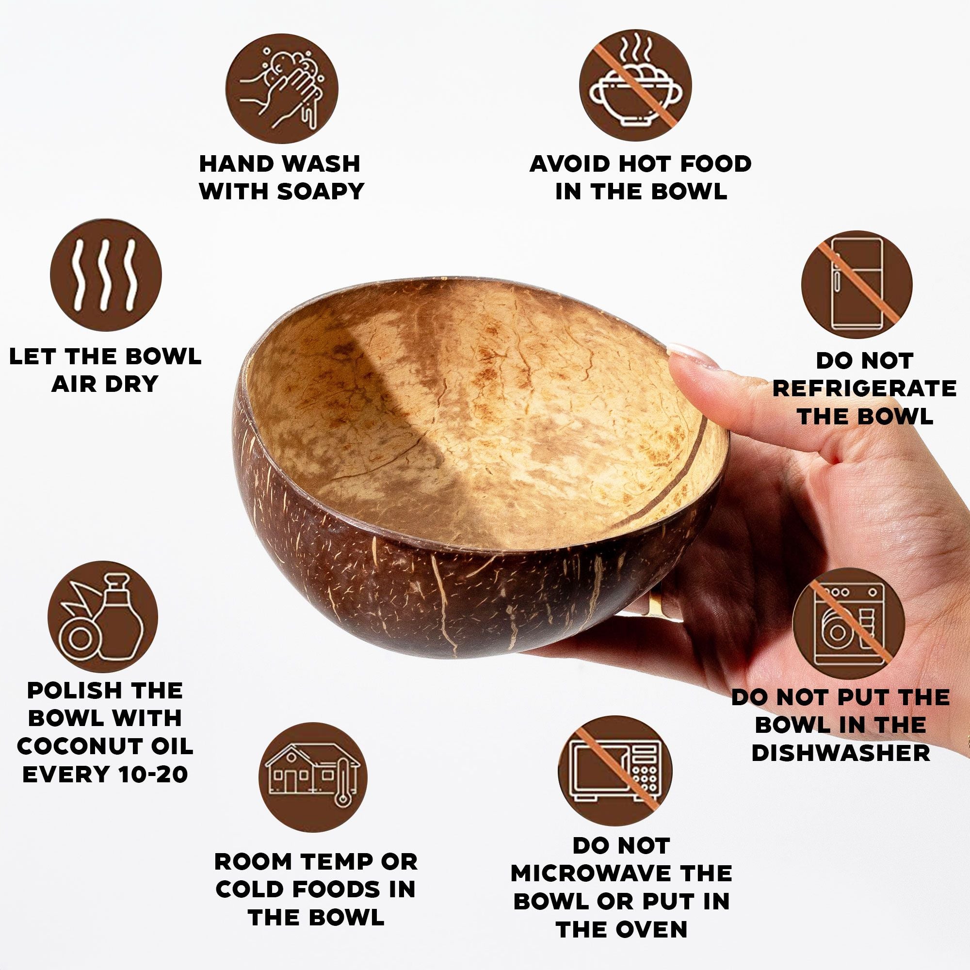 Small Polished Coconut Craft Bowl – detail view 5 of coconut craft bowl