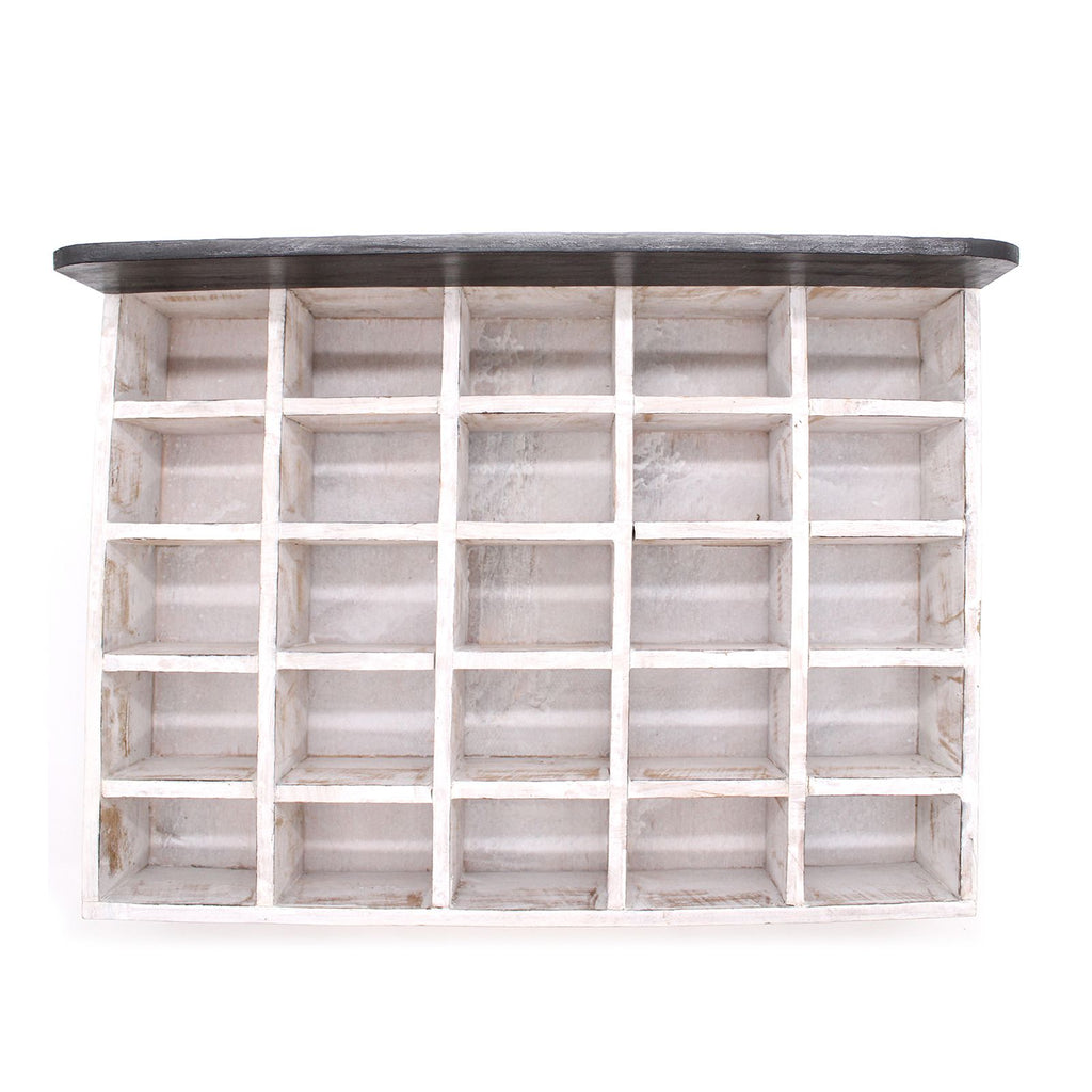 Rustic Wooden Compartment Display Tray – 25 Sections – detail view 2 of rustic wooden storage