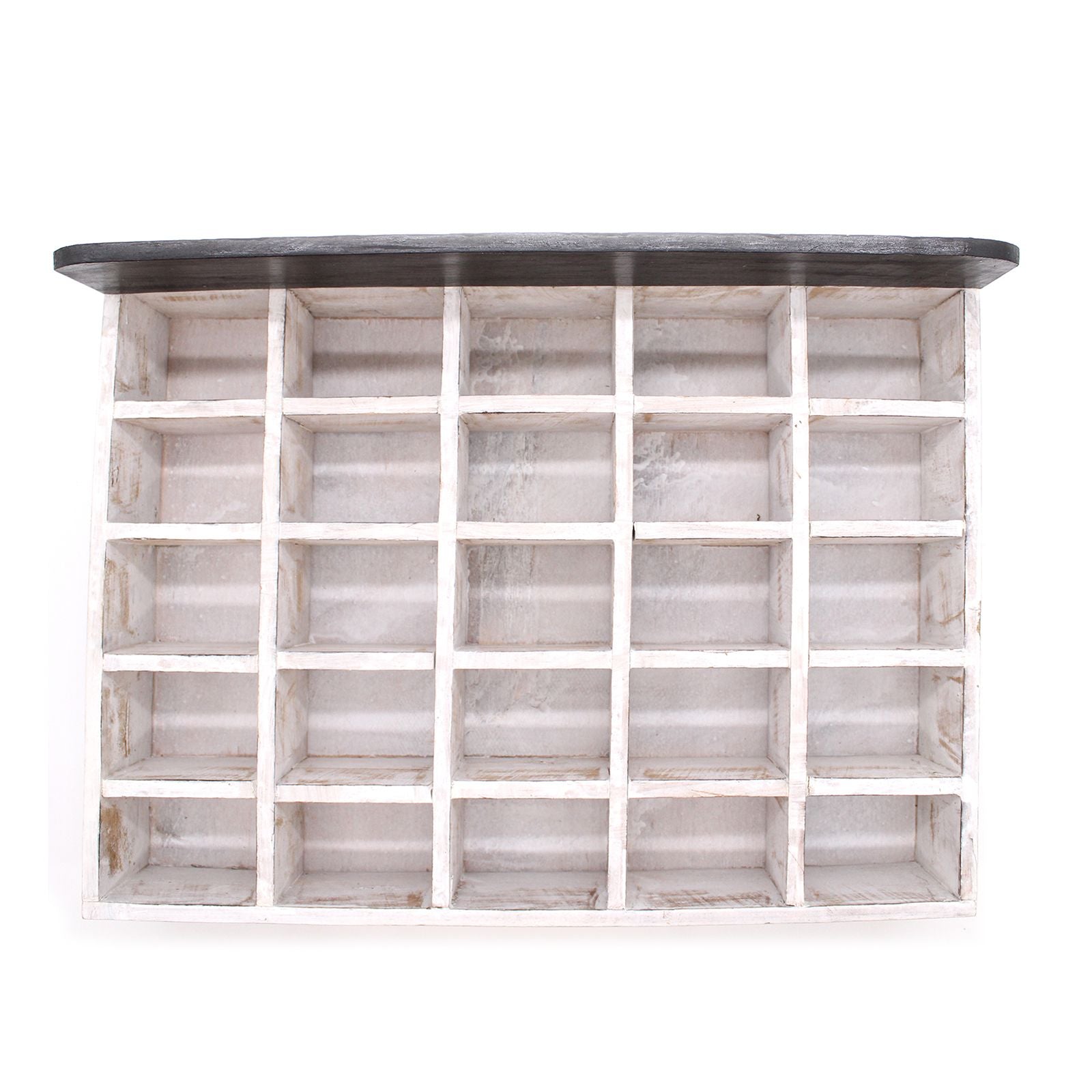 Rustic Wooden Compartment Display Tray – 25 Sections – detail view 2 of rustic wooden storage